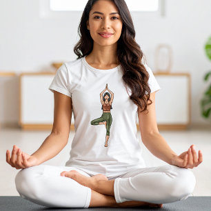 Baum-Pose Yoga Vrikshasana Fitness Yogi Frau Tri-Blend Shirt