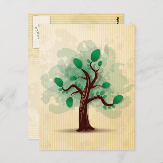 Baum Postkarte (Vorne/Hinten)