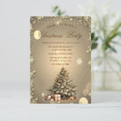 Baum, Presents Pine cones Stars Weihnachten Einladung (Stehend Vorderseite)