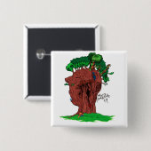 Baum-Punk-quadratischer Knopf Button (Vorne & Hinten)