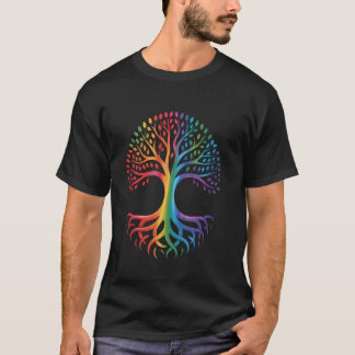 Baum Regenbogen Leben Stolz LGBTQ Schwule Flagge V T-Shirt