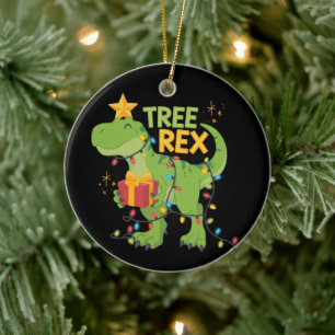 Baum Rex Dinosaurier Familie Weihnachten Gruppe pa Keramik Ornament