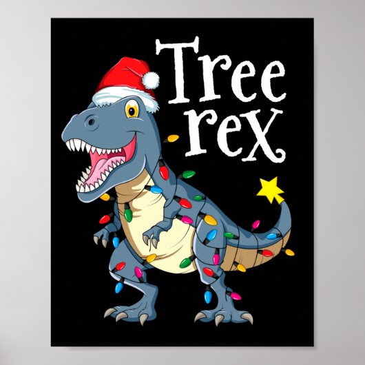 Baum Rex Dinosaurier Weihnachten Poster (Vorne)