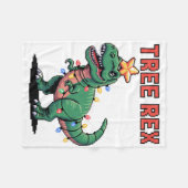 Baum Rex hässlicher Weihnachtspullover Dinosaurier Fleecedecke (Vorderseite (Horizontal))