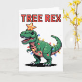 Baum Rex hässlicher Weihnachtspullover Dinosaurier Karte (Gelbe Blume)