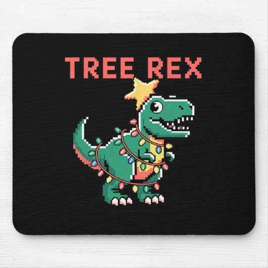 Baum Rex hässlicher Weihnachtspullover Dinosaurier Mousepad (Vorne)