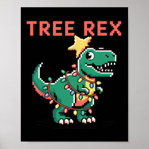 Baum Rex hässlicher Weihnachtspullover Dinosaurier Poster