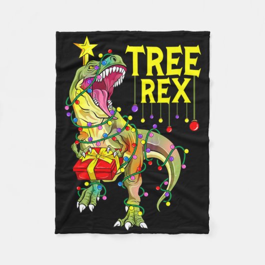 Baum Rex! Lustiger Weihnachts-Paläontologe  Fleecedecke (Vorderseite)