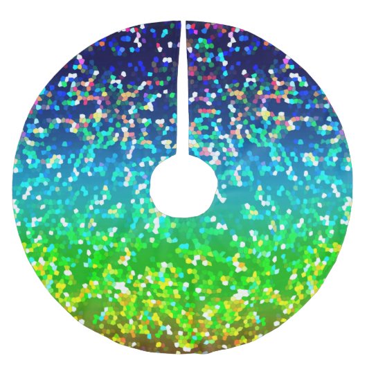 Baum-Rock-Glitzer-Grafik Polyester Weihnachtsbaumdecke (Vorderseite)