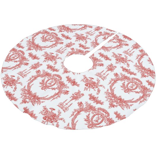 Baum-Rock Marie Toile strawberry2 Polyester Weihnachtsbaumdecke (Schrägansicht)