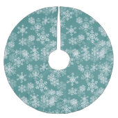 Baum Rock-Schneeflocke-Aquamarin Polyester Weihnachtsbaumdecke (Vorderseite)