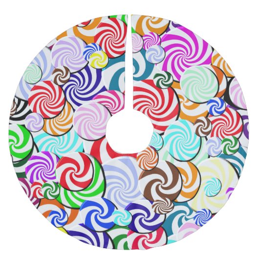 Baum-Rock - Süßigkeits-Collage Polyester Weihnachtsbaumdecke (Vorderseite)