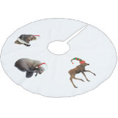 Baum-Rock w/seal, Bär und Elche Polyester Weihnachtsbaumdecke (Schrägansicht)