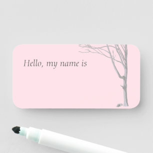 Baum-Rosa hallo mein Name ist Namensschild