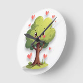 Baum Rote Herzen Uhr (Winkel)