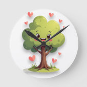 Baum Rote Herzen Uhr (Vorderseite)