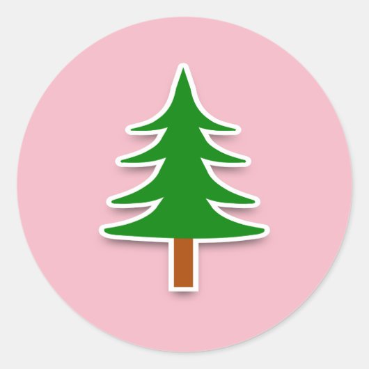 Baum Runder Aufkleber (Vorderseite)