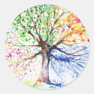 Baum Runder Aufkleber