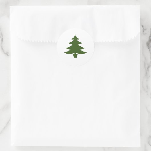 Baum Runder Aufkleber (Tasche)