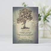 Baum rustikale Hochzeitsempfang & Wegbeschreibung Begleitkarte (Stehend Vorderseite)