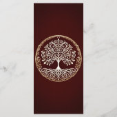 Baum Rustikales, dunkles, keltisches Hochzeitmenü Menükarte (Rückseite)