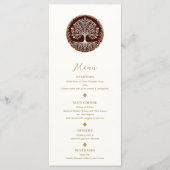 Baum Rustikales, dunkles, keltisches Hochzeitmenü Menükarte (Vorderseite)