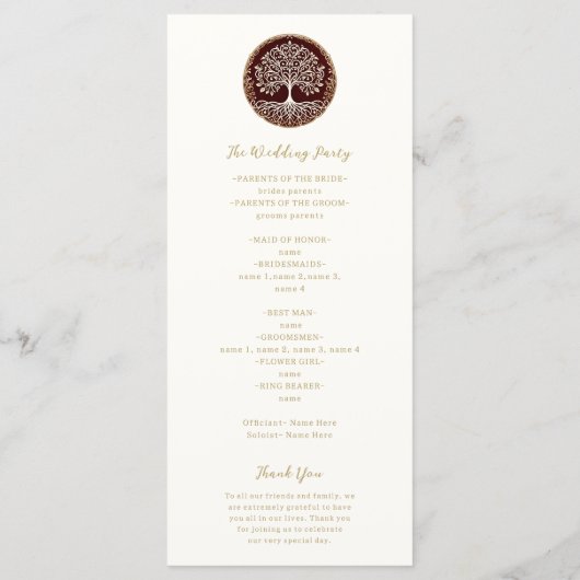 Baum Rustikales dunkles rotes Keltisches Programm (Rückseite)