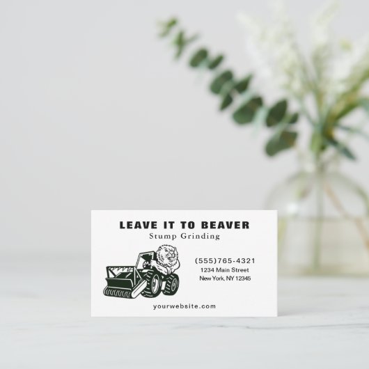 Baum sägt Stumpfschleifen-Entfernen-Visitenkarte Visitenkarte (Stehend Vorderseite)