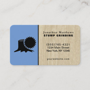 Baum sägt Stumpfschleifen-Entfernen-Visitenkarte Visitenkarte