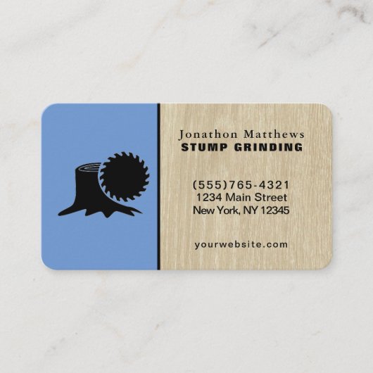 Baum sägt Stumpfschleifen-Entfernen-Visitenkarte Visitenkarte (Vorderseite)