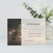 Baum-Saitenleuchten Mason Glas Hochzeit RSVP-Karte RSVP Karte (Stehend Vorderseite)