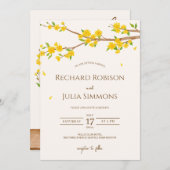 BAUM Save the Date Einladung / Aquarellblume (Vorne/Hinten)