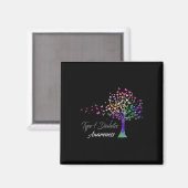 Baum-Schleife Typ-1-Diabetes-Bewusstsein  Magnet (Vorderseite/Rückseite)