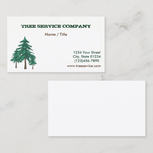 Baum-Service-einseitige Visitenkarte (Vorne/Hinten)