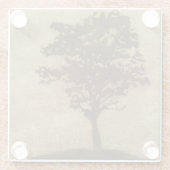 Baum-Silhouette auf Bronzehintergrund Glasuntersetzer (Rückseite)