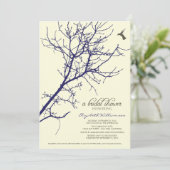 Baum Silhouette Bridal Dusche Einladung (Marine) (Stehend Vorderseite)