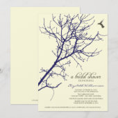 Baum Silhouette Bridal Dusche Einladung (Marine) (Vorne/Hinten)