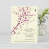 Baum Silhouette Bridal Dusche Einladung (Pflaume) (Stehend Vorderseite)
