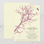 Baum Silhouette Bridal Dusche Einladung (Pflaume) (Vorne/Hinten)