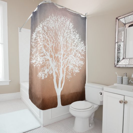 Baum-Silhouette-Design 204 Duschvorhang (Beispiel)