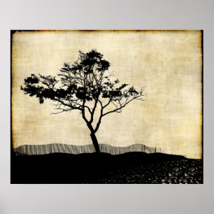 Baum-Silhouette-Foto-Kunst-Plakat Poster