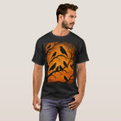Baum-Silhouette mit Vögeln T-Shirt (Vorne ganz)