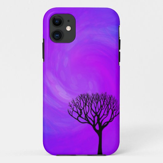 Baum-Silhouette (Nordlichter) Case-Mate iPhone Hülle (Rückseite)