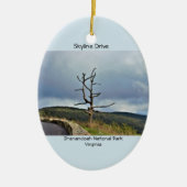 Baum-Skyline-Antrieb Keramik Ornament (Vorne)