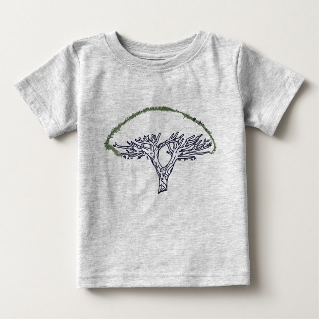 Baum, Socotra-Drachenbaum Zeichnend Bodysuit Baby T-shirt (Vorderseite)