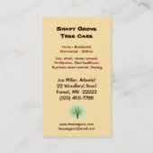 Baum-Sorgfalt Visitenkarte (Rückseite)