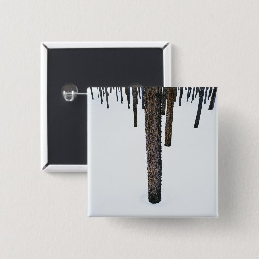 Baum-Stämme im Schnee Button (Vorne & Hinten)