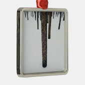 Baum-Stämme im Schnee Ornament Aus Metall (Rechts)