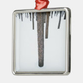 Baum-Stämme im Schnee Ornament Aus Metall (Links)