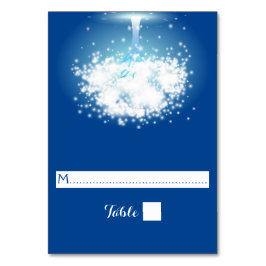 Baum, strahlend blaue Hochzeitsstimmung Platzkarte Tischnummer